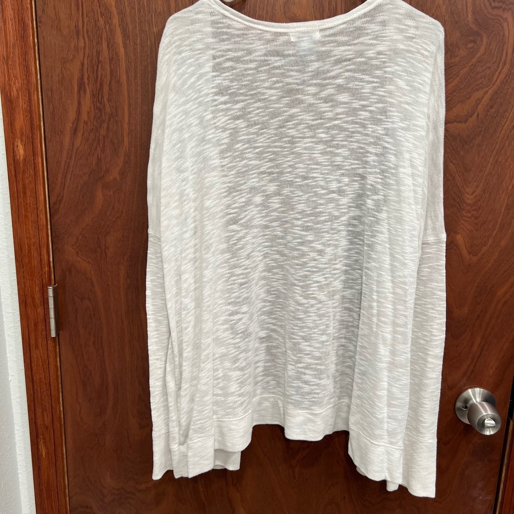 Old Navy Knit Cardigan Open‎ Front Lightweight Sweater Duster White XXL - Picture 4 of 9